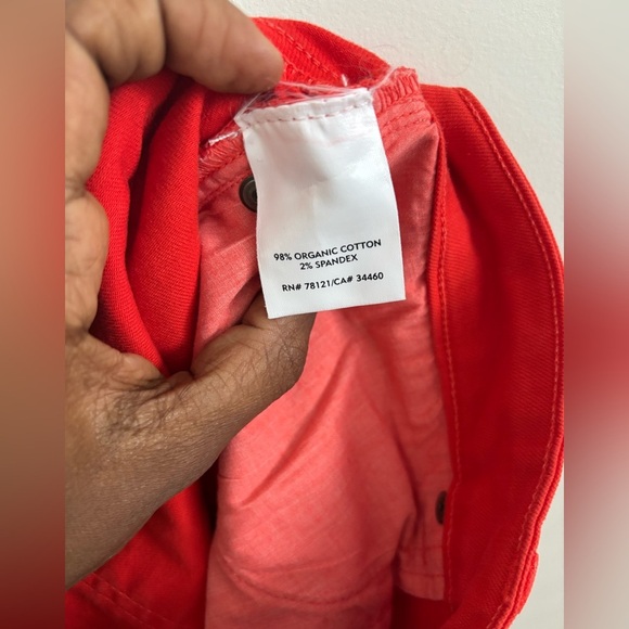 Eileen Fisher Organic Cotton mid-rise Orange Skinny jeans size 8 #S3GDD - Picture 4 of 7